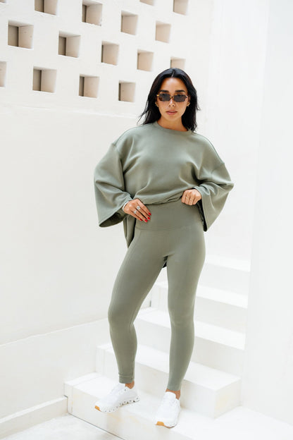 Ease Out Leggings - Olive