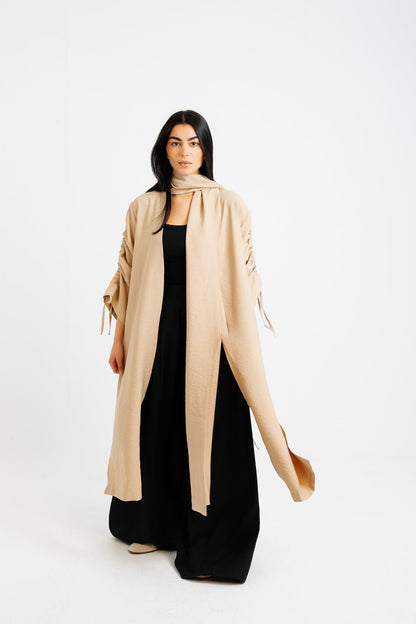 The Round Up Scarfed Kaftan - Beige