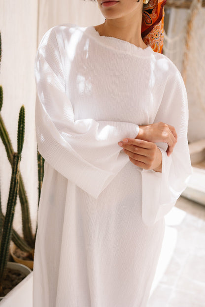 Crinkled Sundress - White