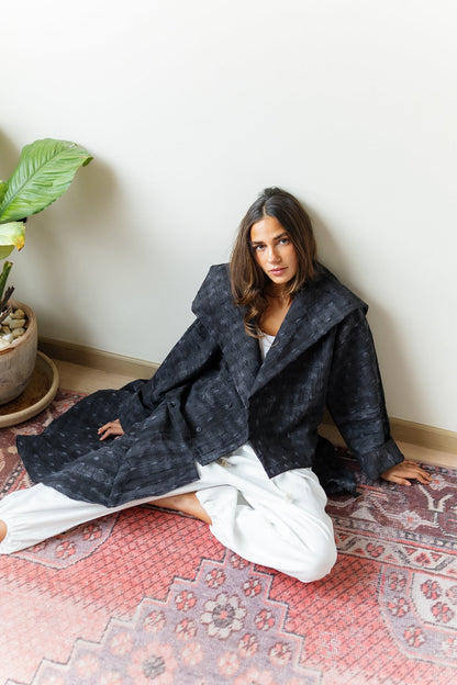 Safeya Kaftan - Washed black