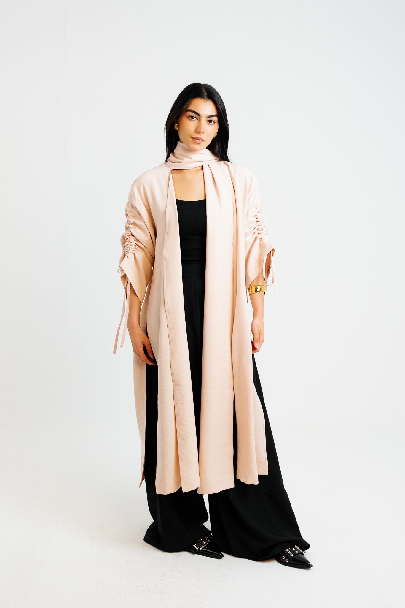 The Round Up Scarfed Kaftan - Blushed Nude