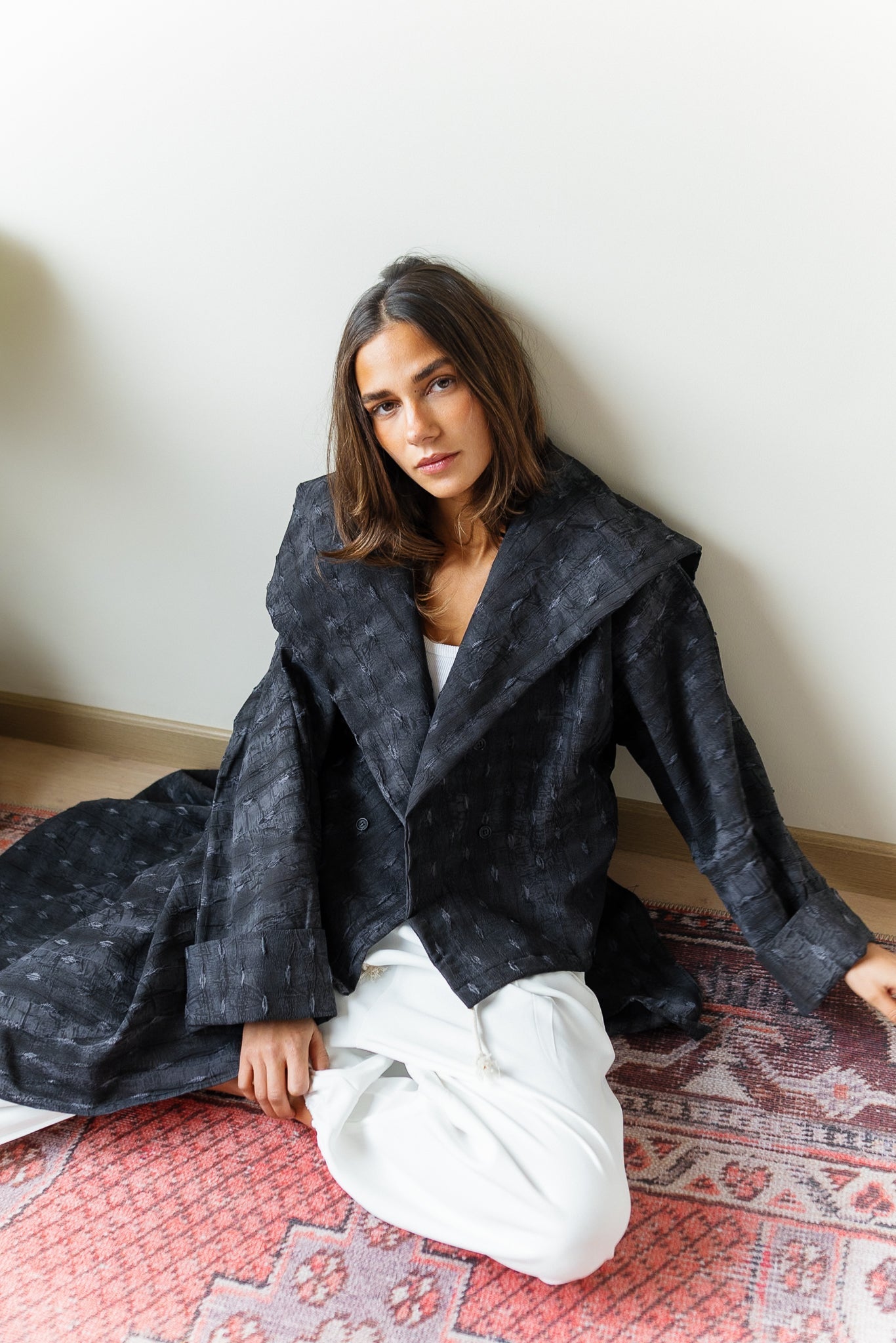 Safeya Kaftan - Washed black