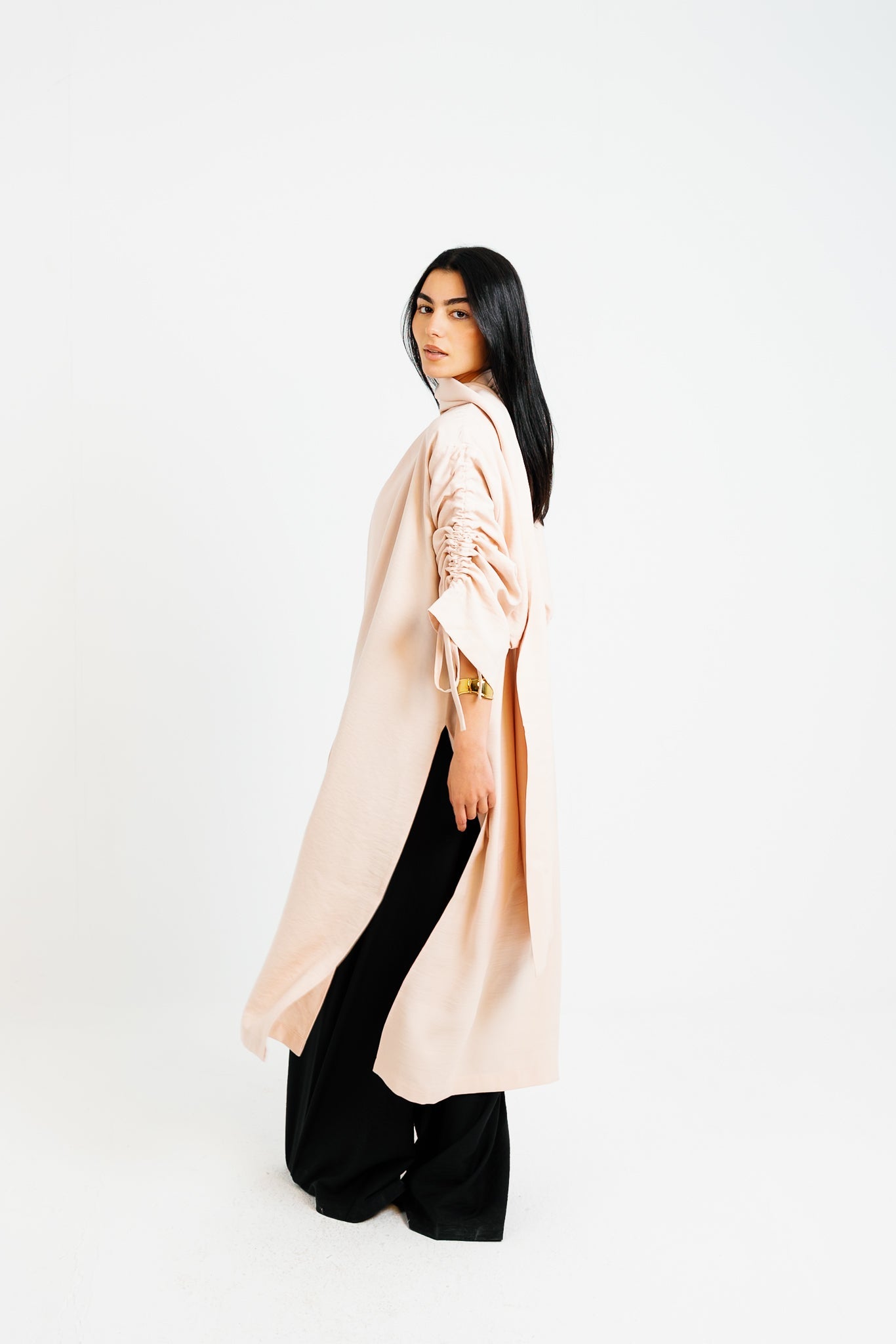 The Round Up Scarfed Kaftan - Blushed Nude