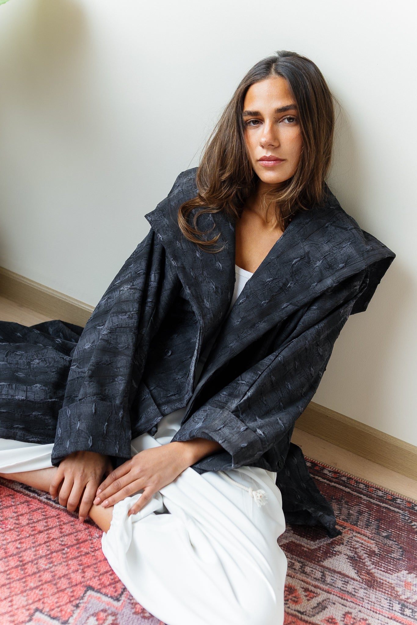 Safeya Kaftan - Washed black