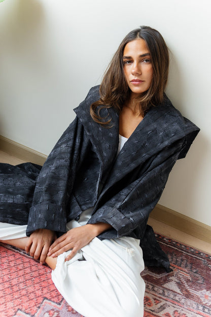 Safeya Kaftan - Washed black