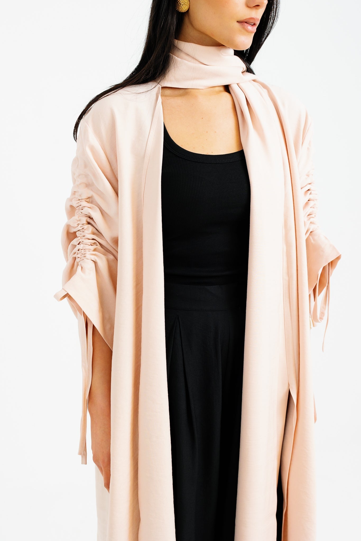 The Round Up Scarfed Kaftan - Blushed Nude