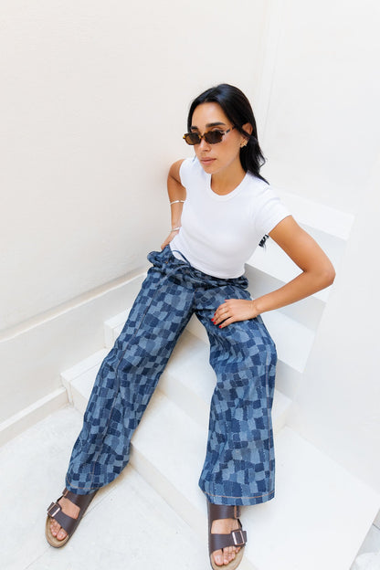 Patched Denim Joggers - Limited Edition