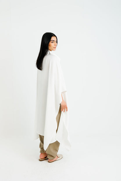Shimmery Ribbed Kimono - White