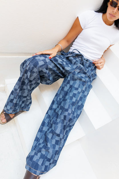 Patched Denim Joggers - Limited Edition