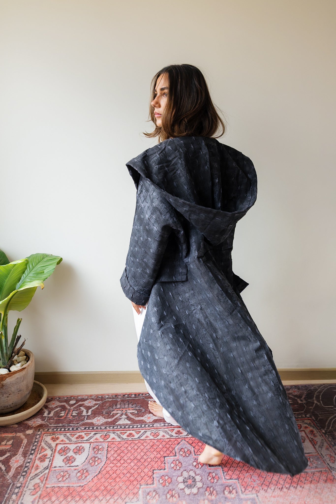 Safeya Kaftan - Washed black