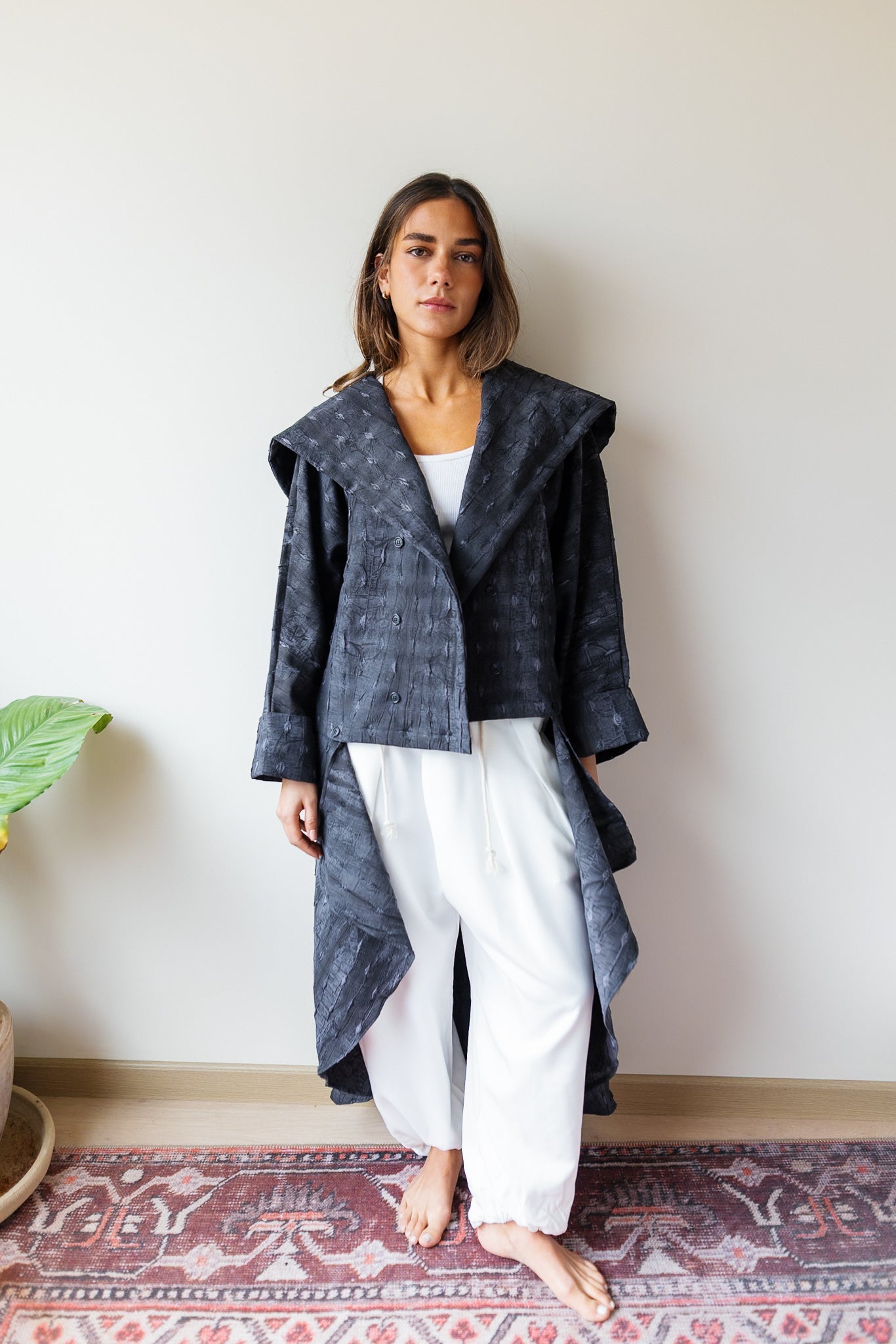 Safeya Kaftan - Washed black