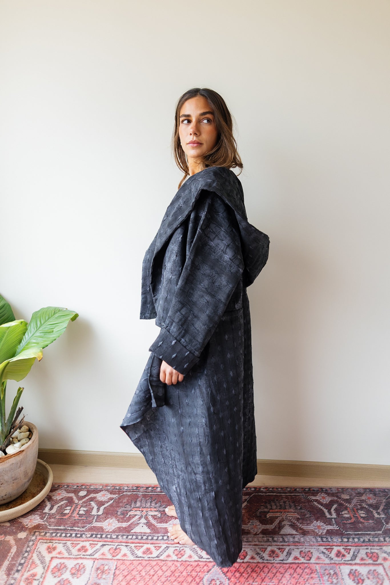 Safeya Kaftan - Washed black