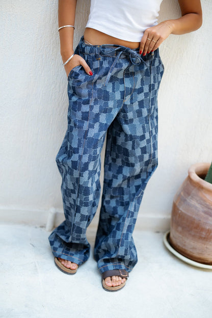 Patched Denim Joggers - Limited Edition