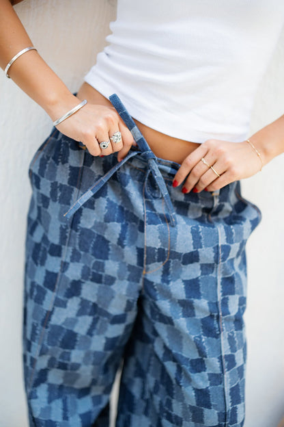 Patched Denim Joggers - Limited Edition