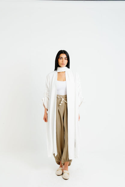 The Round Up Scarfed Kaftan - White