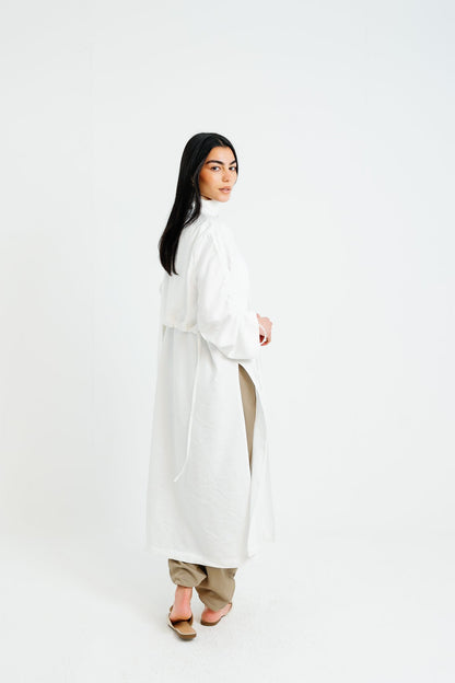 The Round Up Scarfed Kaftan - White