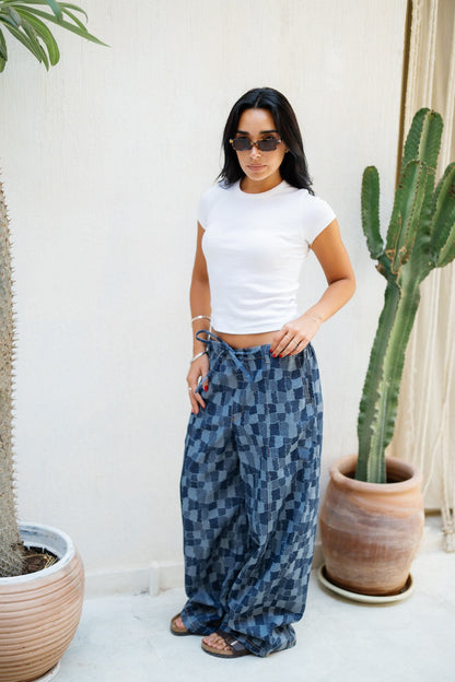 Patched Denim Joggers - Limited Edition