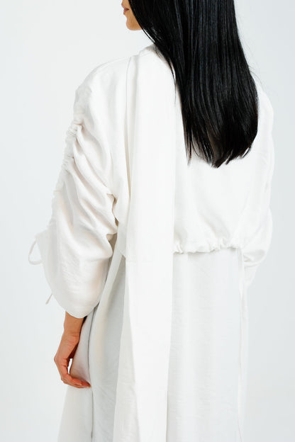 The Round Up Scarfed Kaftan - White