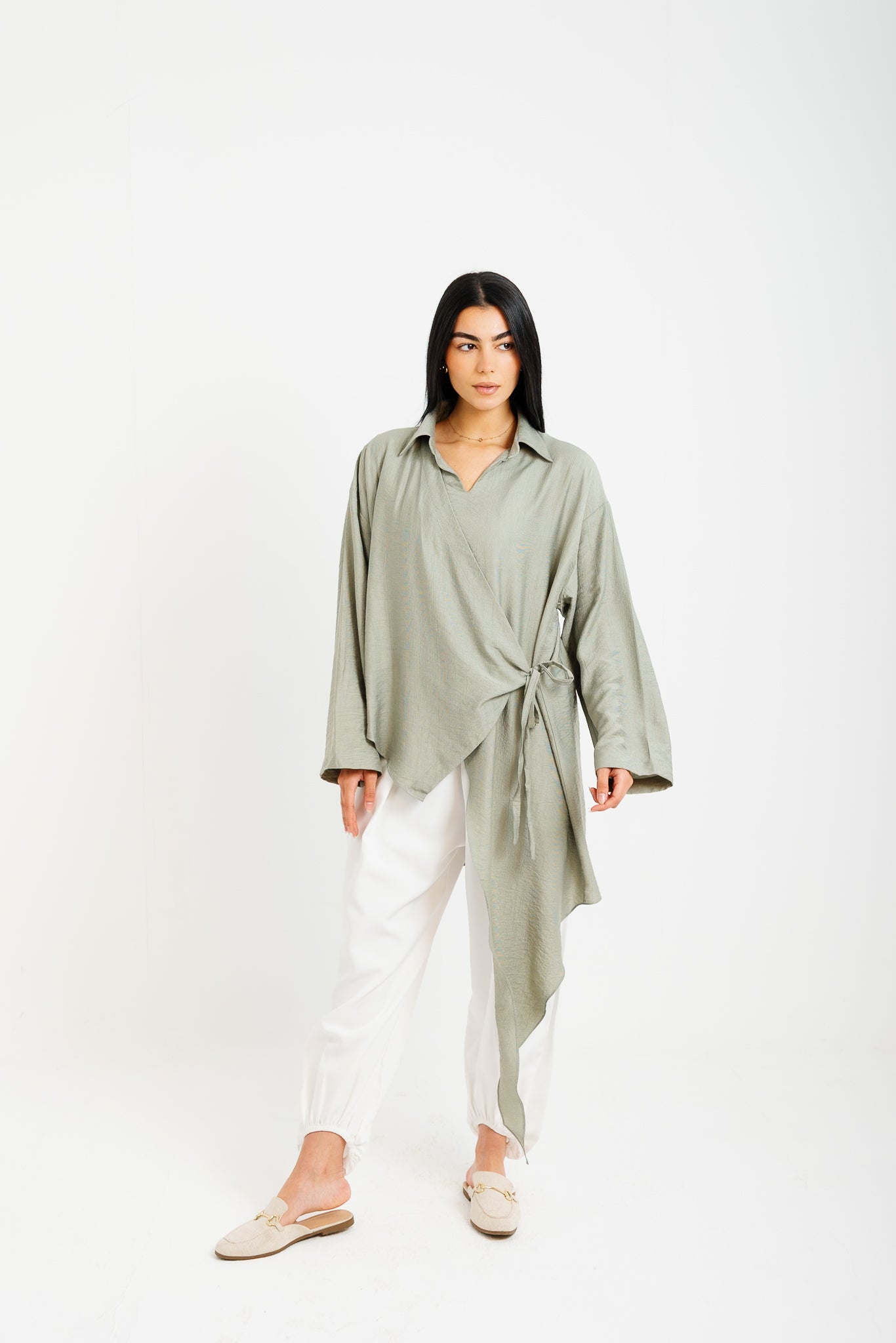 Tied Up Asymmetrical Top - Mint