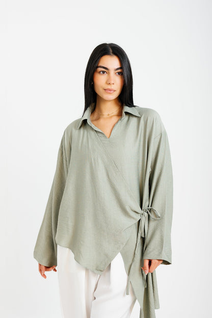 Tied Up Asymmetrical Top - Mint