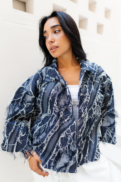 Raw Fringes Denim Shirt - Limited Edition