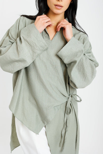 Tied Up Asymmetrical Top - Mint