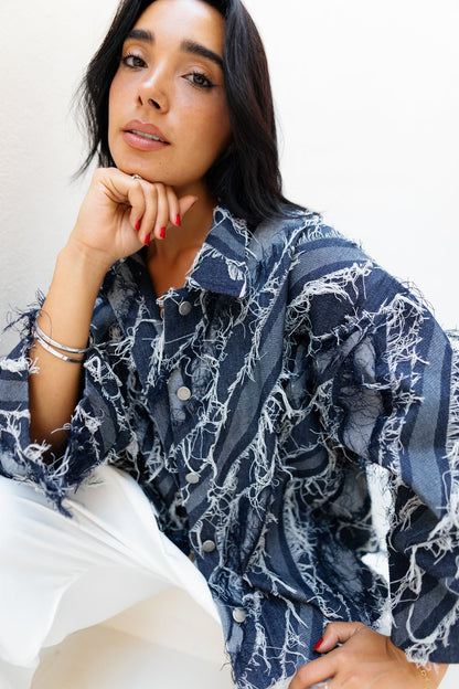 Raw Fringes Denim Shirt - Limited Edition