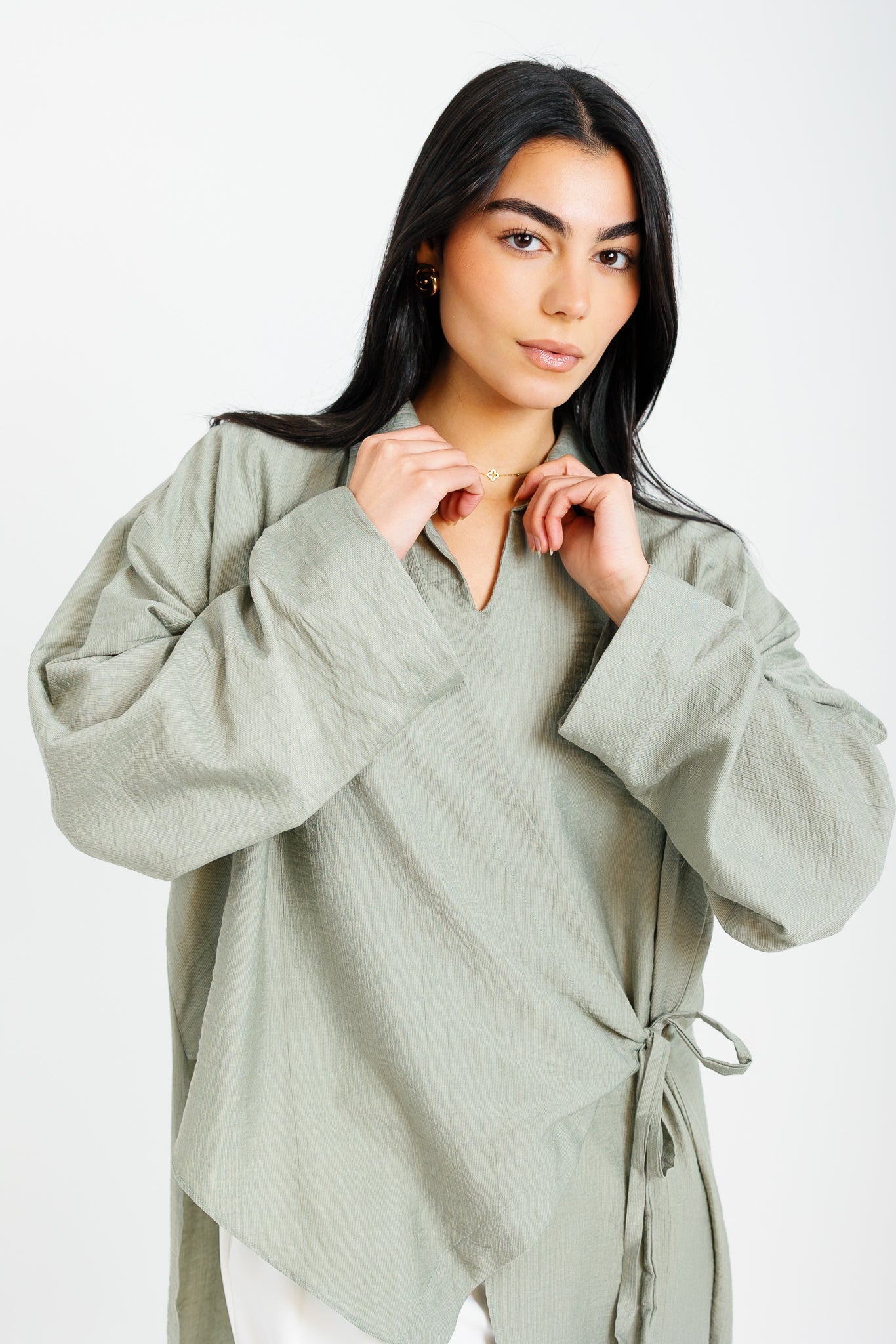 Tied Up Asymmetrical Top - Mint