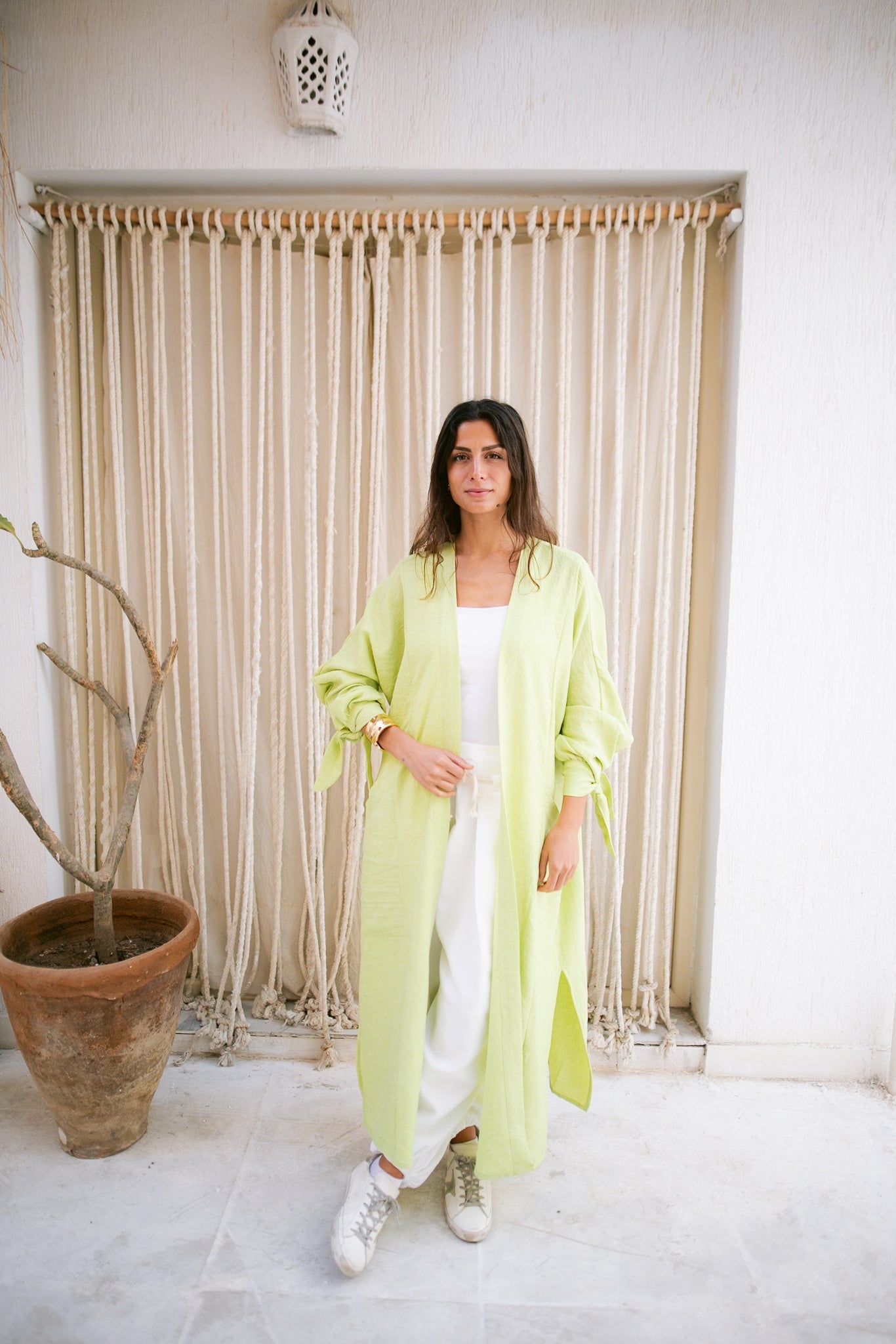 The Aura Kaftan- Lime