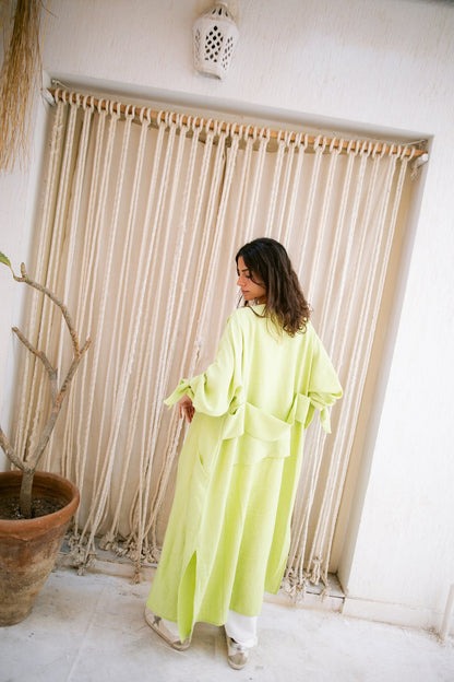 The Aura Kaftan- Lime