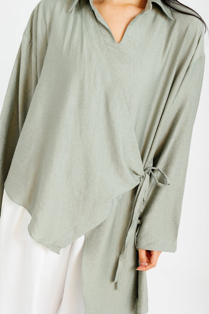 Tied Up Asymmetrical Top - Mint