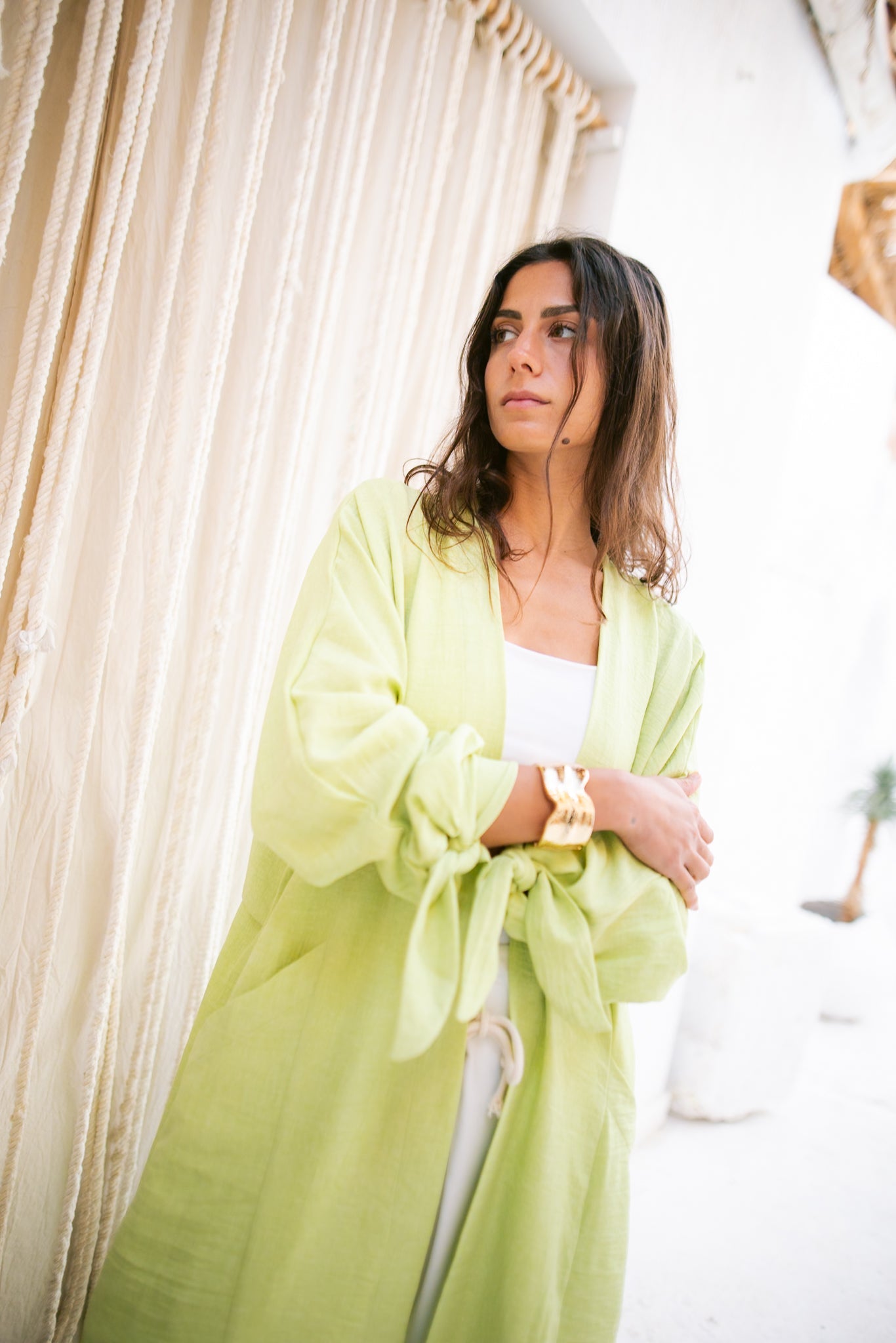 The Aura Kaftan- Lime