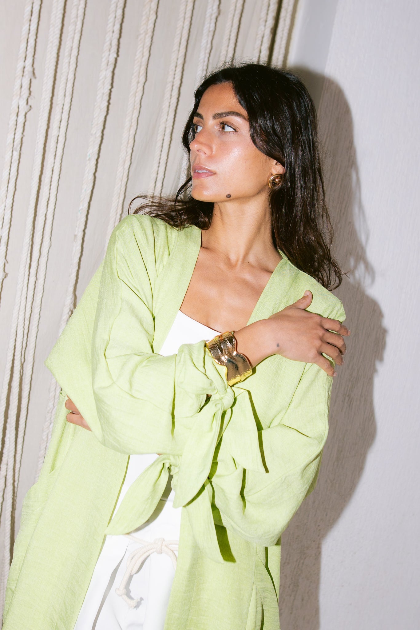 The Aura Kaftan- Lime
