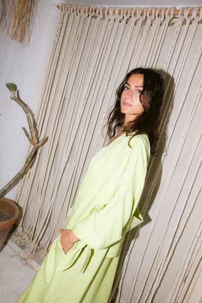 The Aura Kaftan- Lime