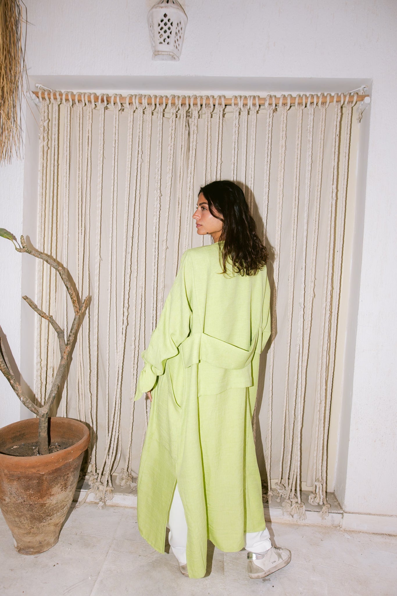 The Aura Kaftan- Lime