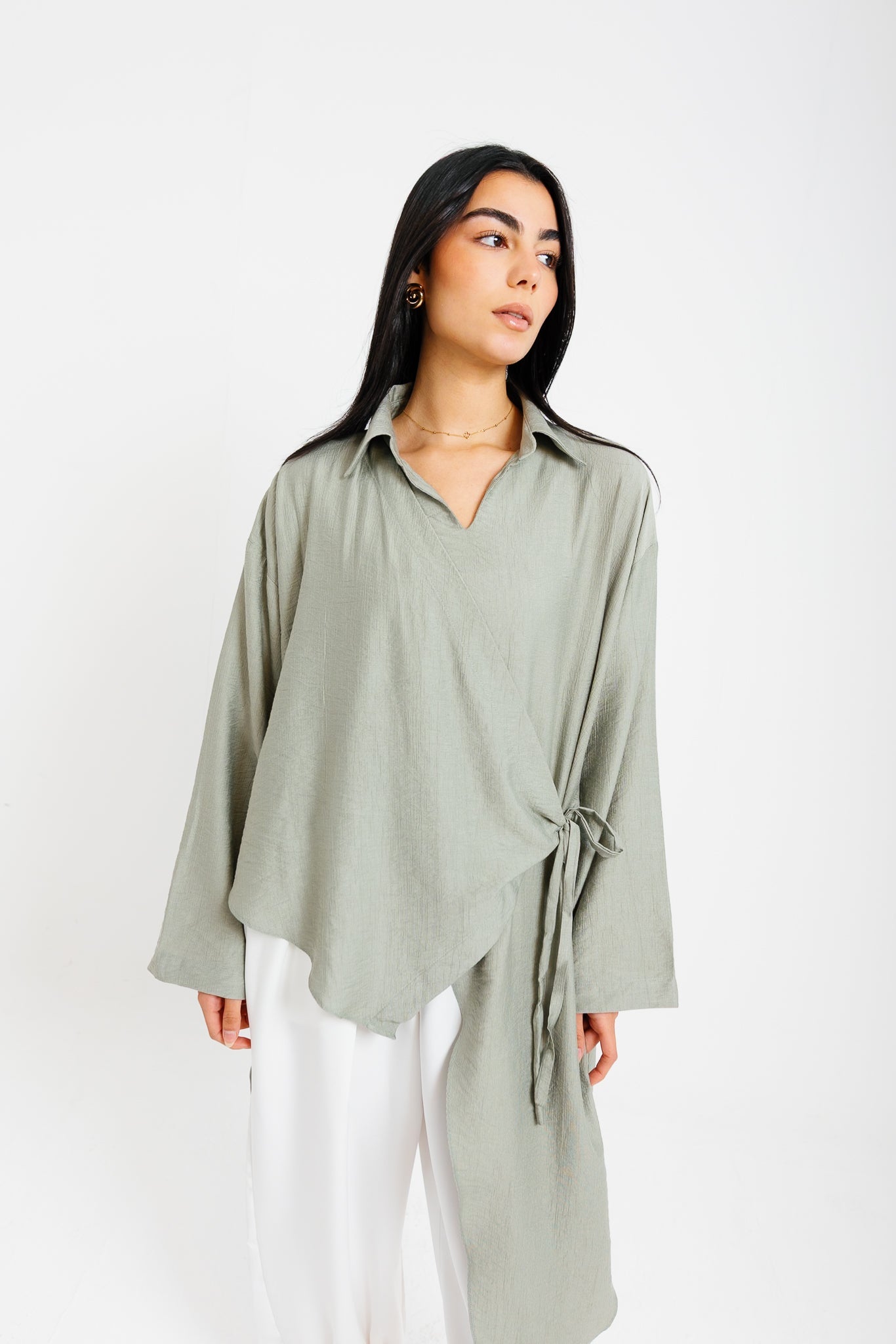 Tied Up Asymmetrical Top - Mint