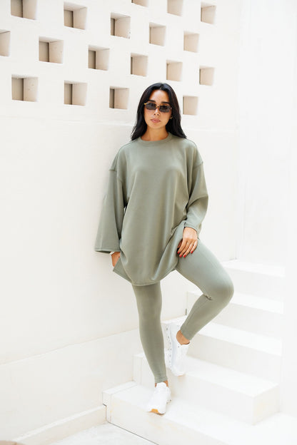 Ease Out Leggings - Olive