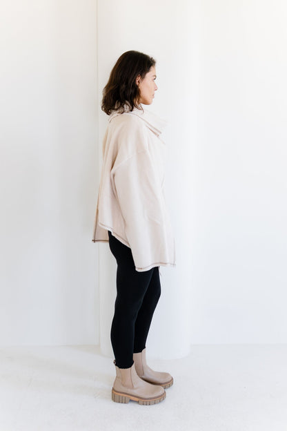 Scarfed Wool Jacket - Creme