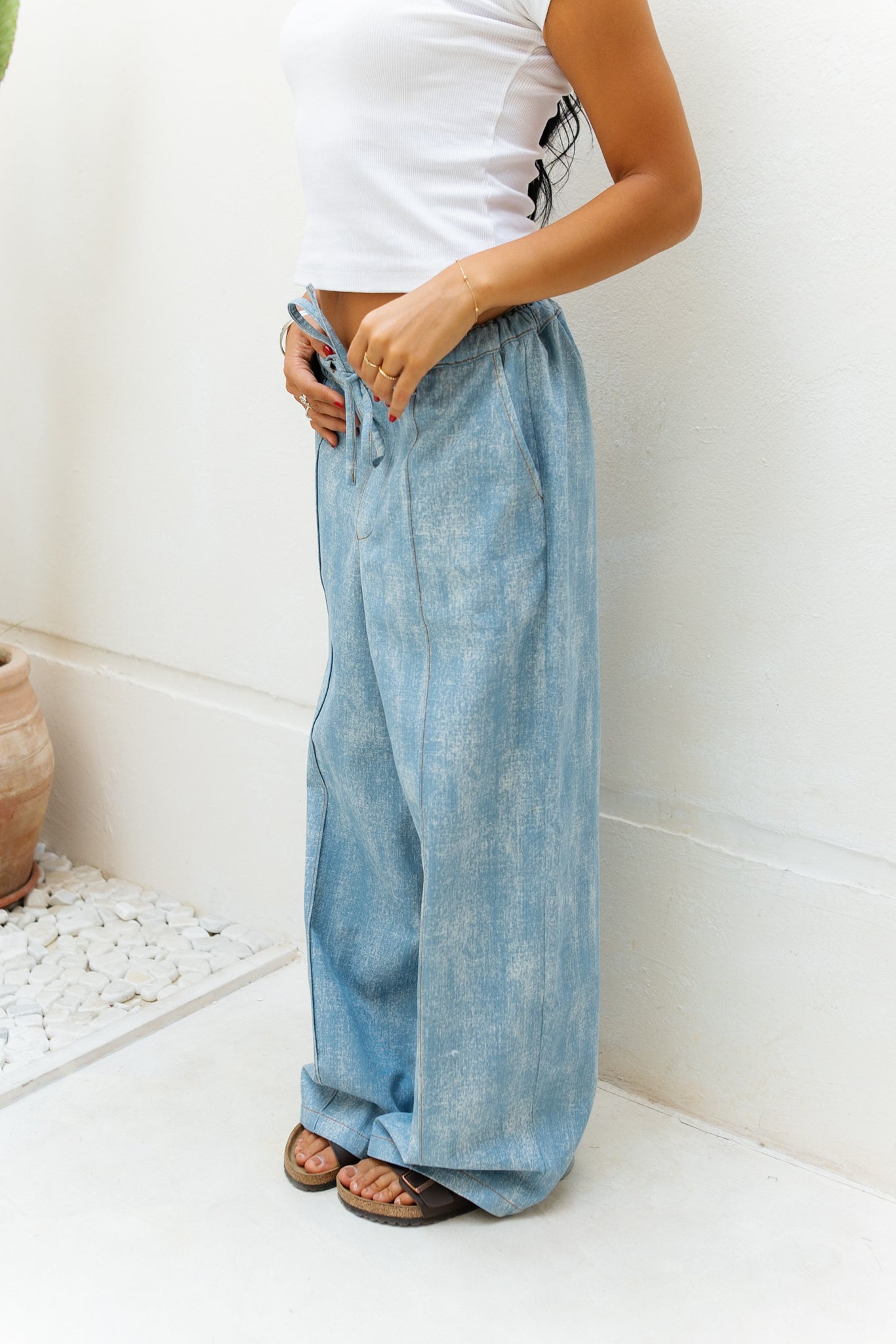 Light Faded Denim Joggers