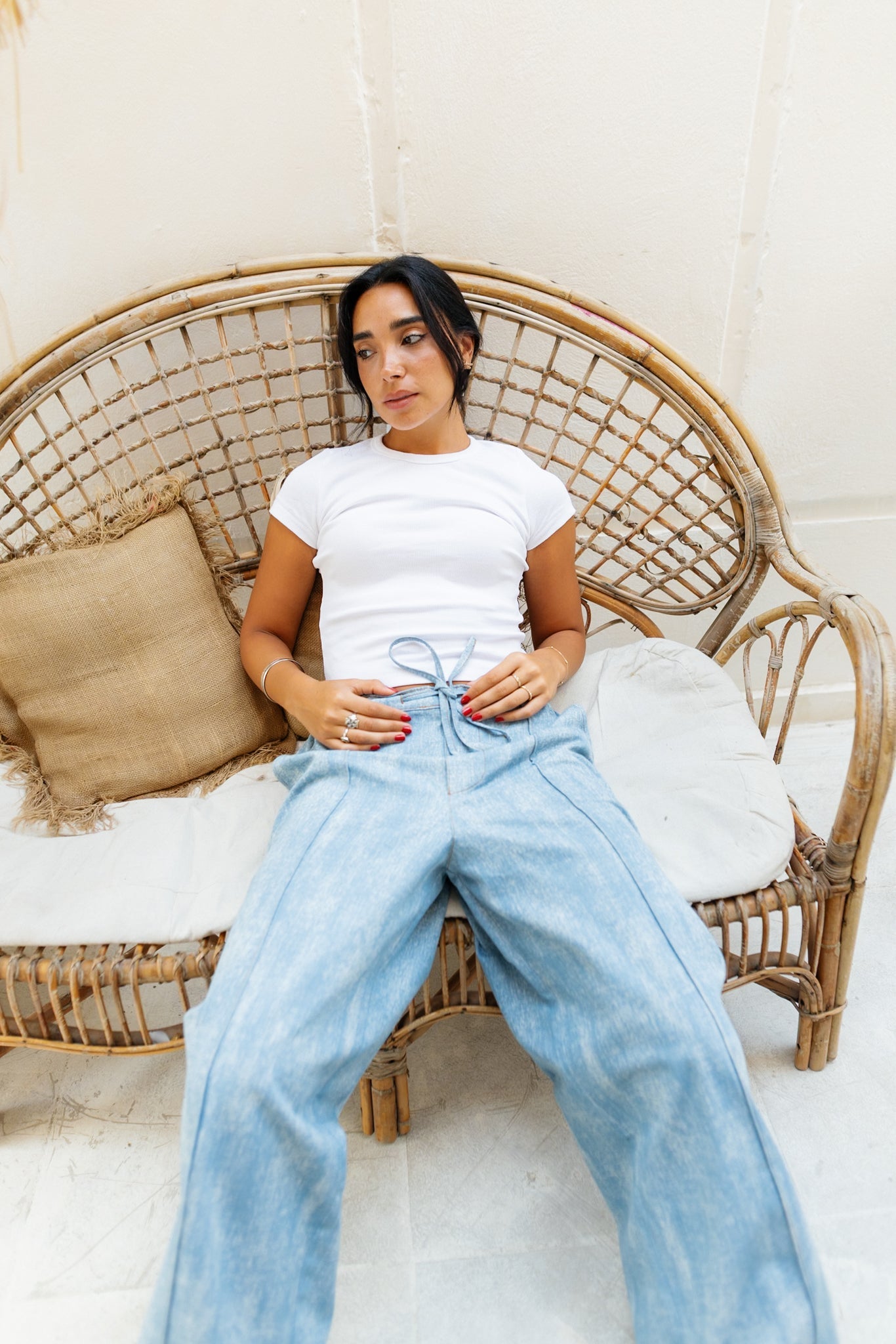 Light Faded Denim Joggers