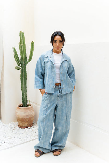 Light Faded Denim Joggers