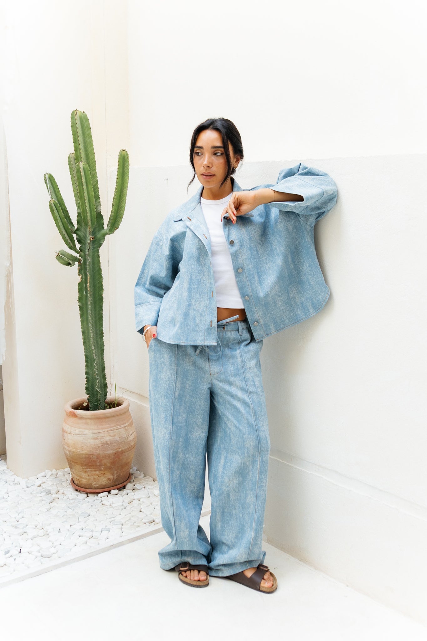 Light Faded Denim Joggers