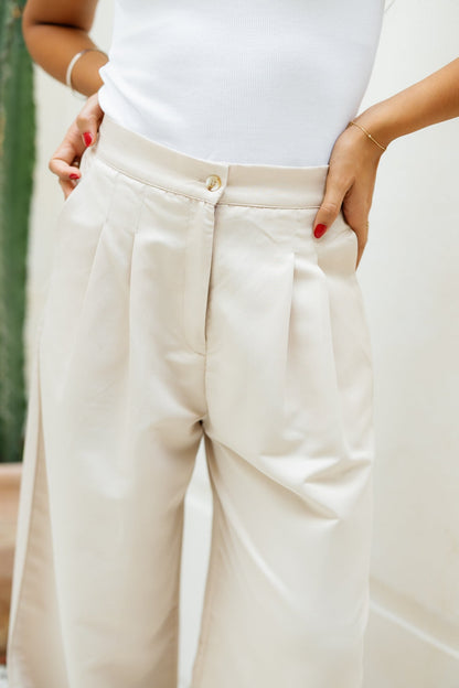 Darted Pants - Beige