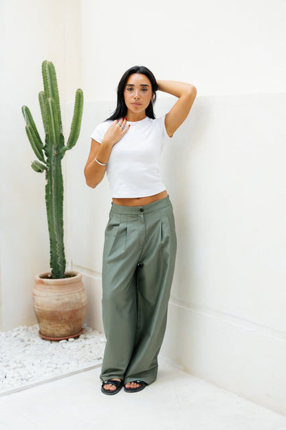 Darted Pants - Olive