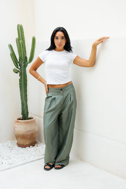 Darted Pants - Olive