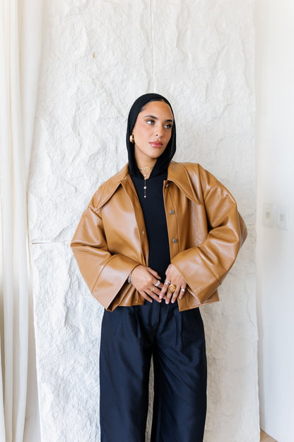 Urban Leather Jacket - Camel