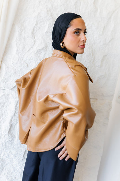 Urban Leather Jacket - Camel