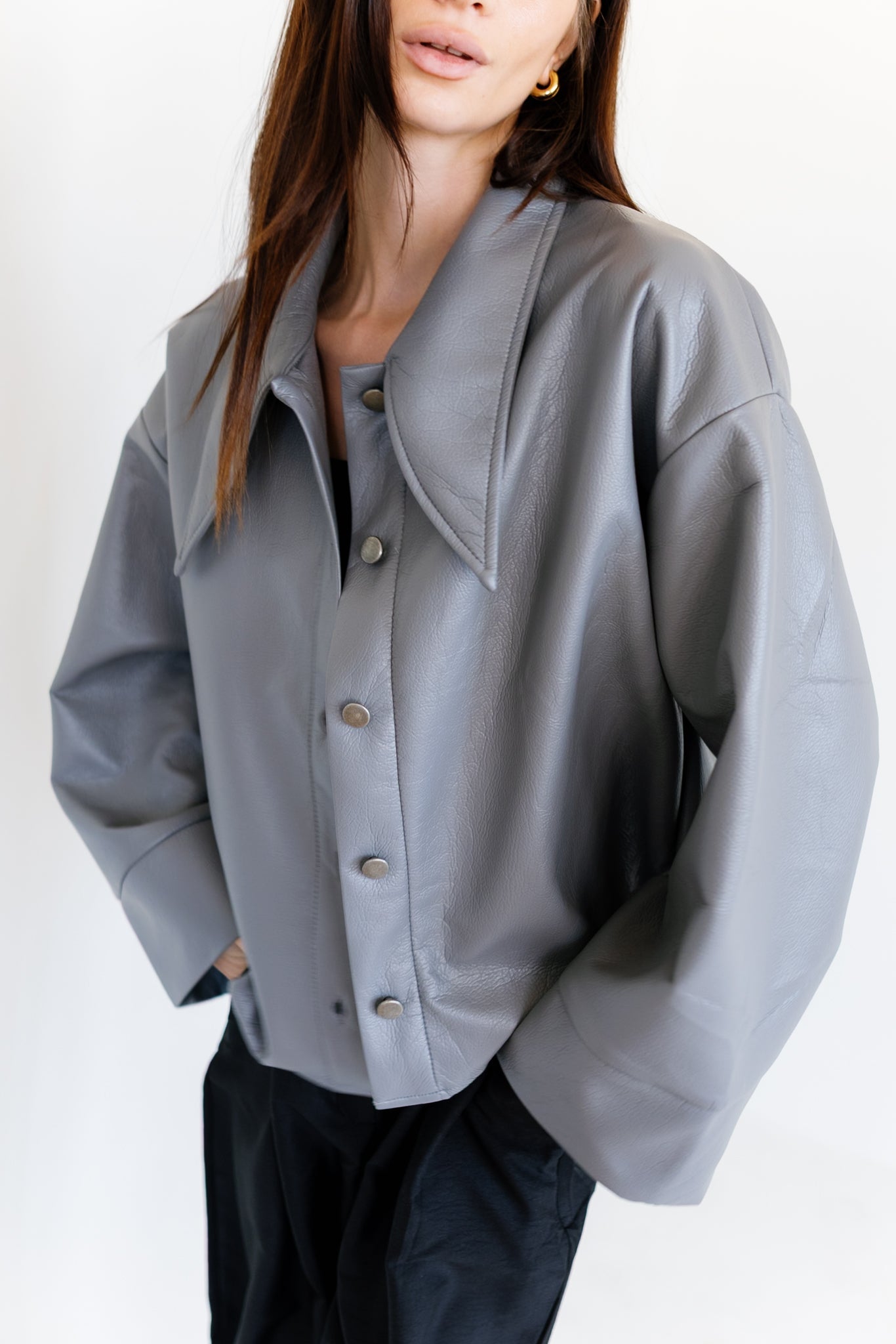 Urban Leather Jacket - Grey