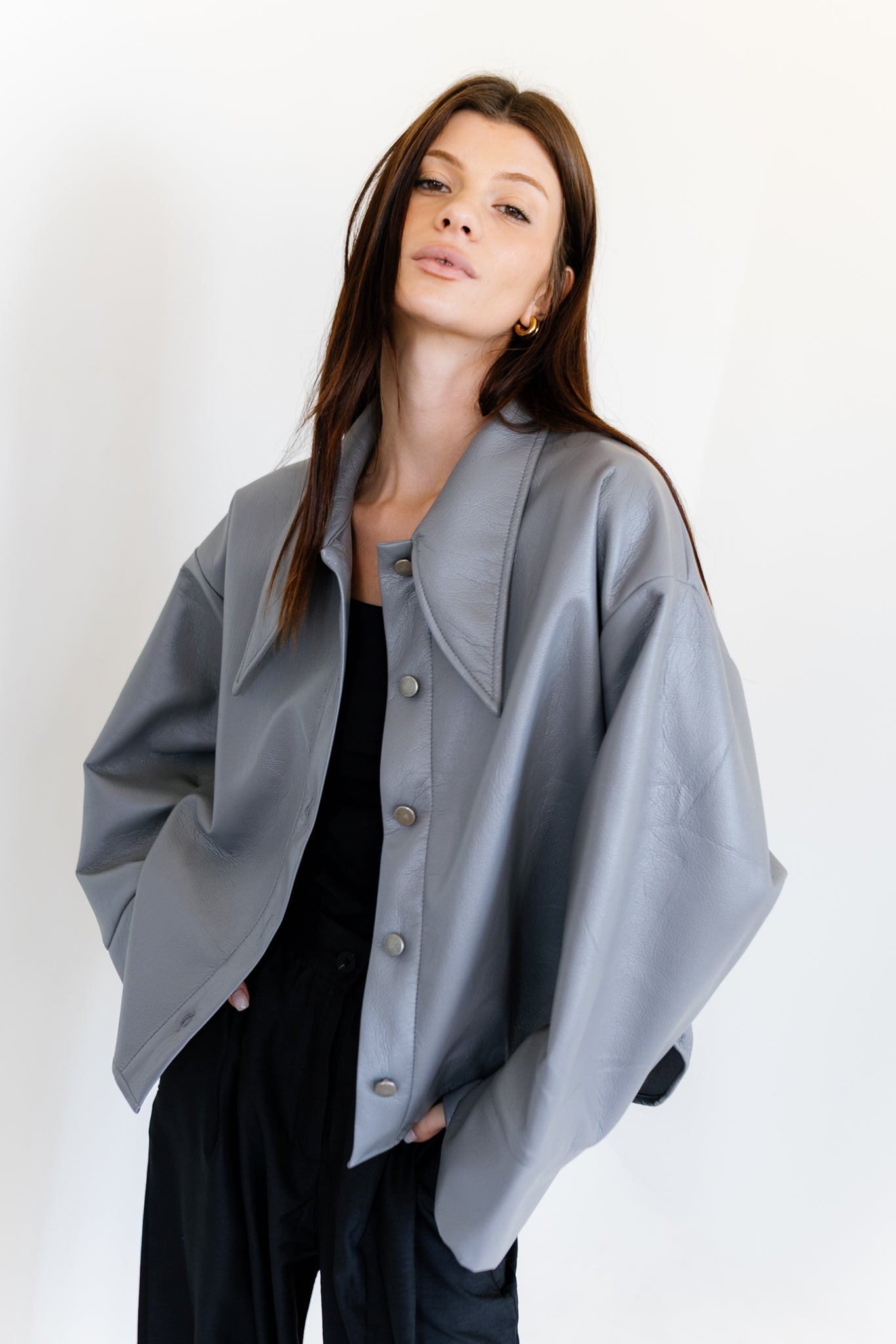 Urban Leather Jacket - Grey