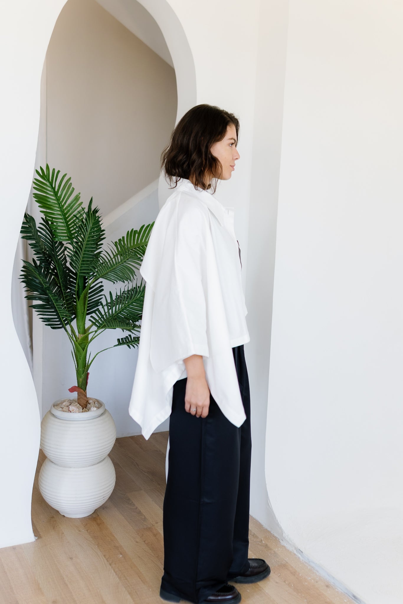 Cape Cropped Trench - Offwhite